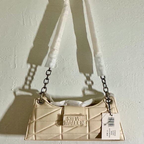 Steve Madden Handbags - (READ DESCRIPTION!!!).  STEVE MADDEN QUILTED CREAM CROSS-BODY PURSE
